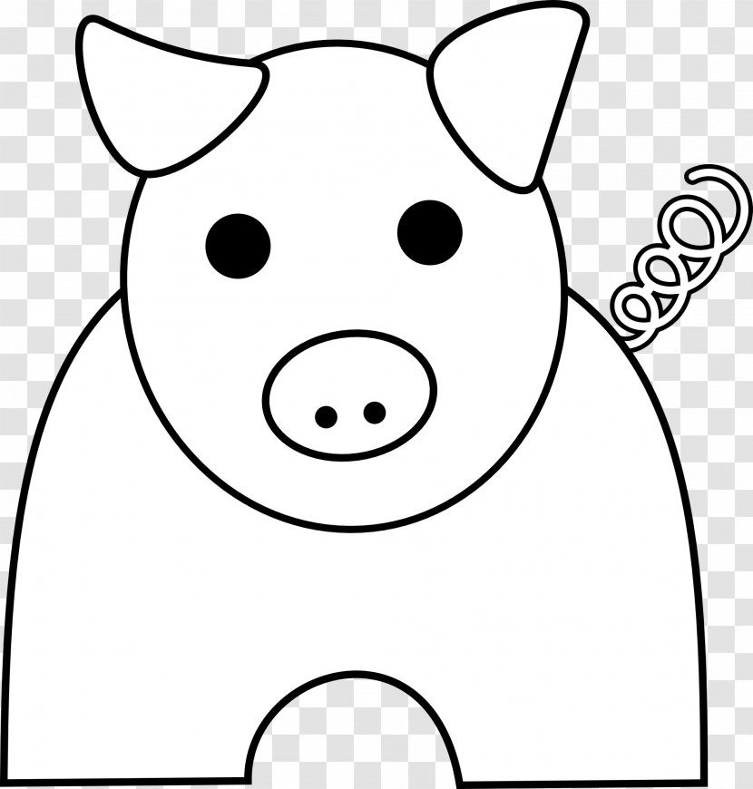 Domestic Pig Free Content Clip Art - Monochrome - Line Transparent PNG