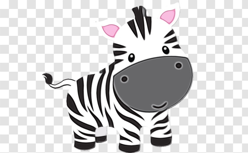 Zebra Cartoon Animal Figure Snout Transparent PNG