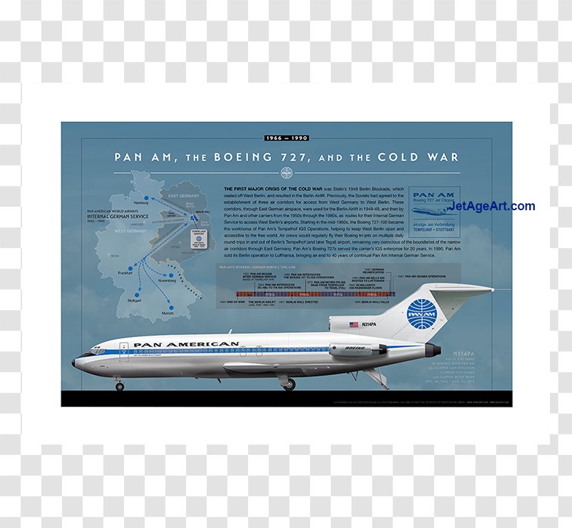 Narrow-body Aircraft Boeing 727 American Airlines Pan World Airways - Freight Transport - Jet Age Transparent PNG