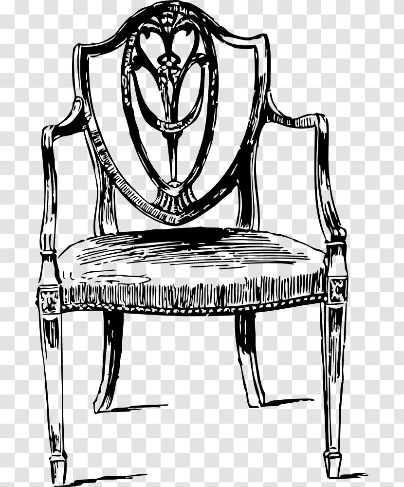 No. 14 Chair Table Antique Furniture Drawing - Black And White Transparent PNG