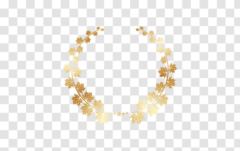 Gold Maple Leaf Wreath Ring - Point Transparent PNG