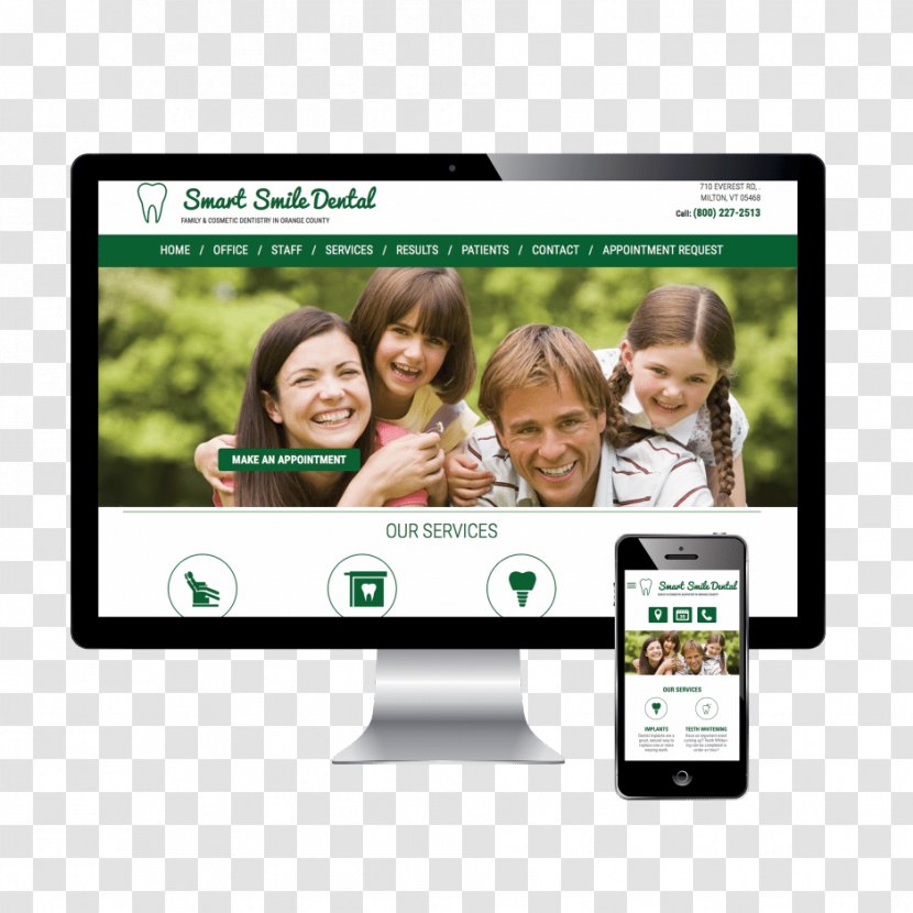 Responsive Web Design Digital Marketing Online Advertising - Pbhs Dental Website Transparent PNG