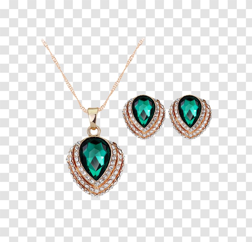 Earring Necklace Turquoise Emerald Jewellery - Jewelry Design Transparent PNG