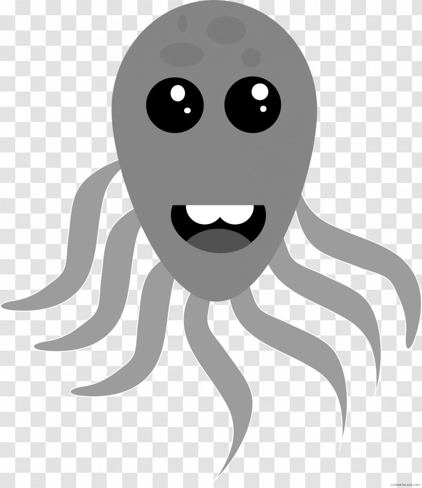 Octopus Clip Art Black And White Cartoon Image - Frame - OCTOPUS Clipart Transparent PNG