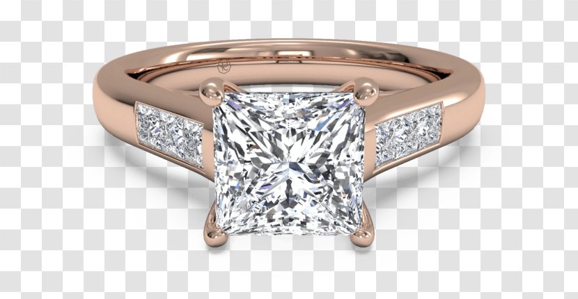 Diamond Engagement Ring Solitaire - Wedding - Rose Gold Rings Transparent PNG