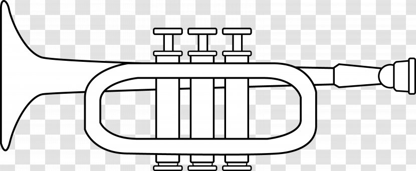 Trumpet Drawing Coloring Book Musical Instruments Clip Art - Flower Transparent PNG