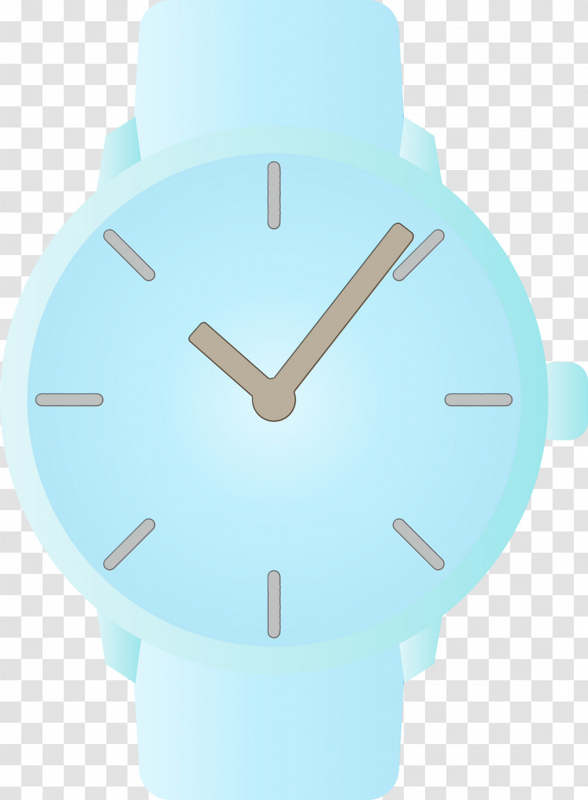 Analog Watch Blue White Watch Turquoise Transparent PNG