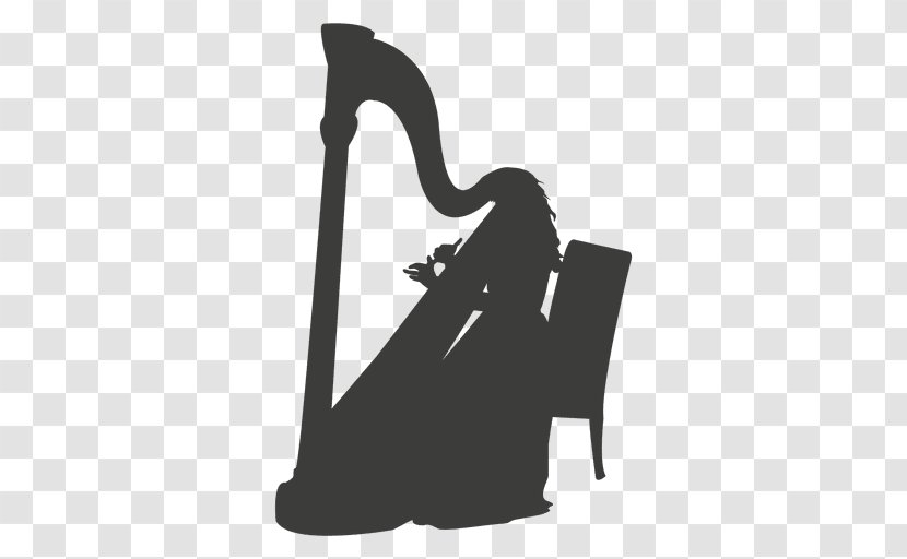 Silhouette Harp Musician Musical Instruments - Watercolor Transparent PNG
