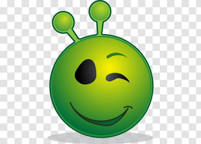 Smiley Wink Emoticon Clip Art - Happiness - Alien Images For Kids Transparent PNG