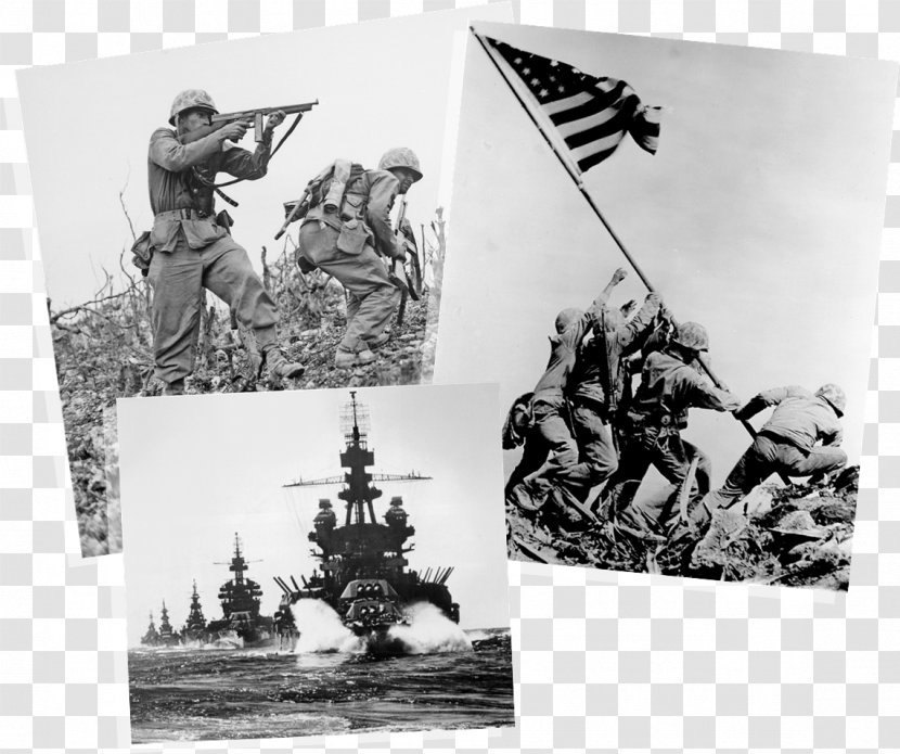 Raising The Flag On Iwo Jima Battle Of Mount Suribachi Second World War United States - 72nd Anniversary Anti Japanese Victory Transparent PNG