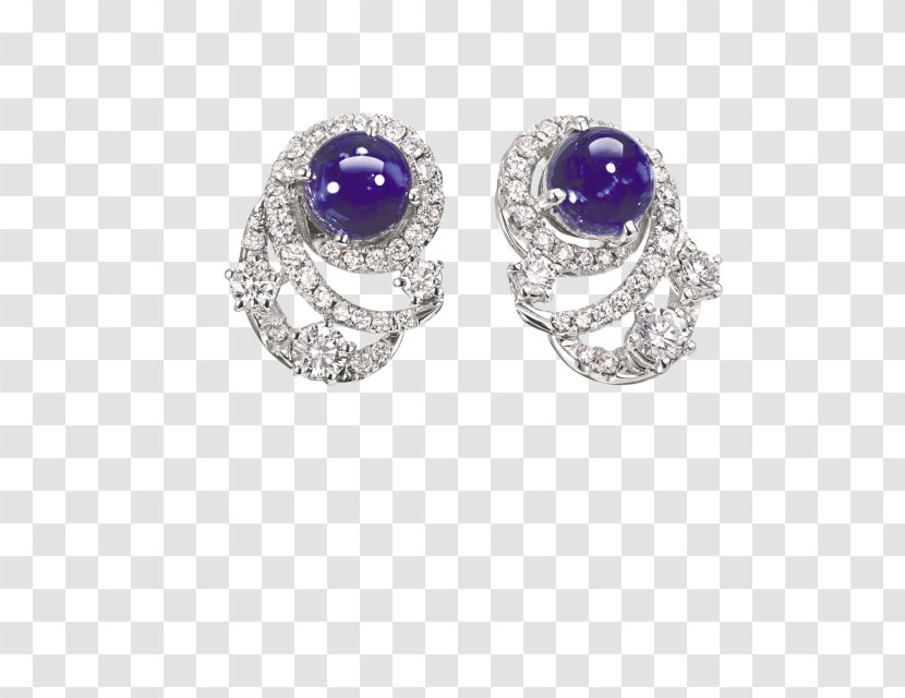 Earring Amethyst Sapphire Silver Jewellery - Gemstone Transparent PNG