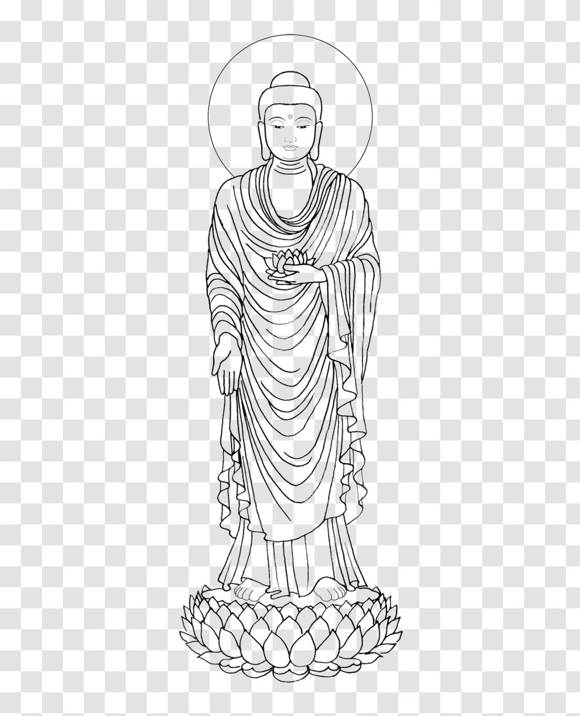 Shakya Tibetan Buddhism Cundi - Buddhahood - Simple Hand-painted Standing Muni Buddha Transparent PNG