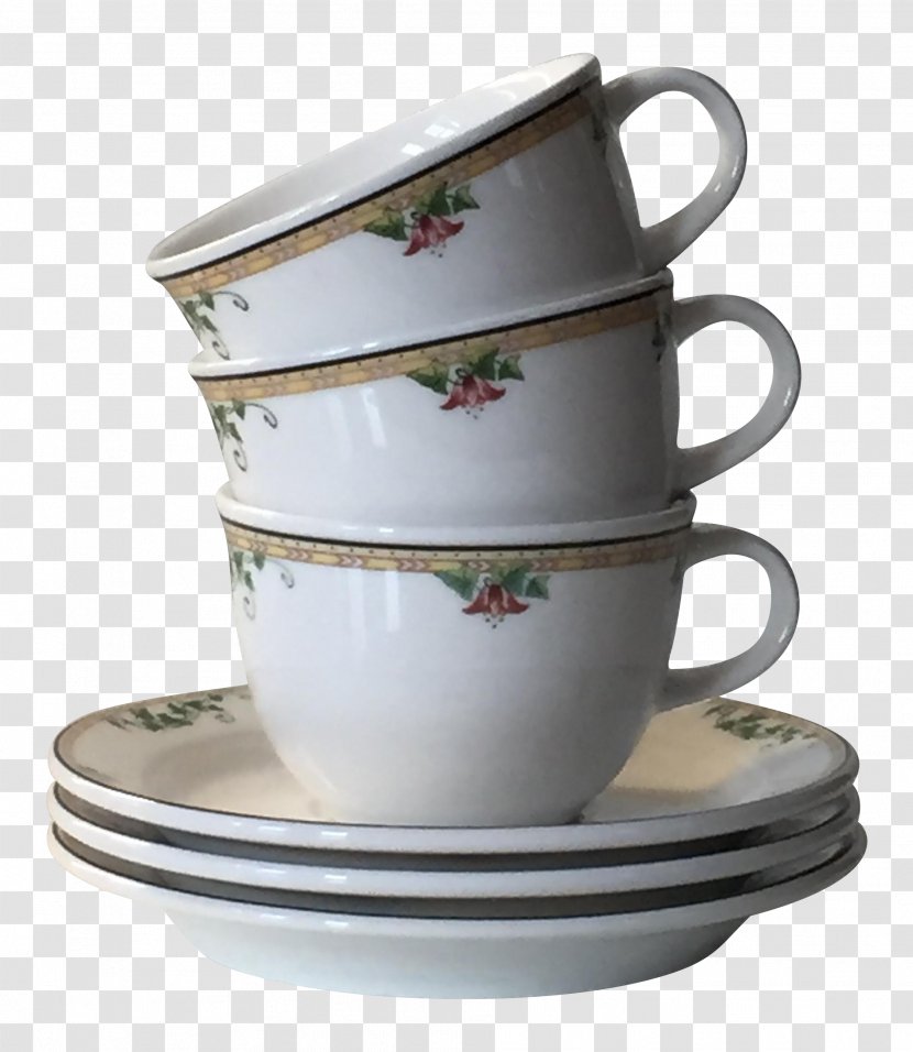 Coffee Cup Saucer Kettle Porcelain Mug - Dishware Transparent PNG