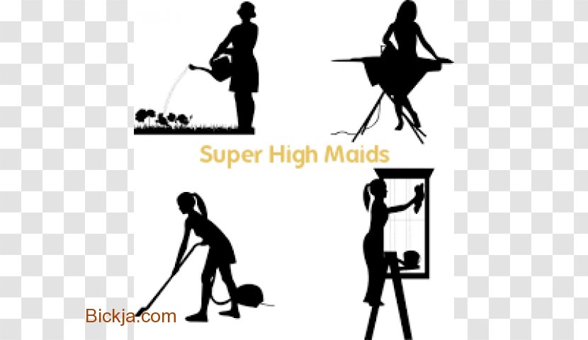 Cleaning Maid Illustration Housekeeping Housewife - Silhouette - Cartoon Lady Transparent PNG