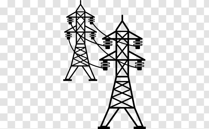 Transmission Tower Electric Power Electricity Overhead Line - Symbol Transparent PNG