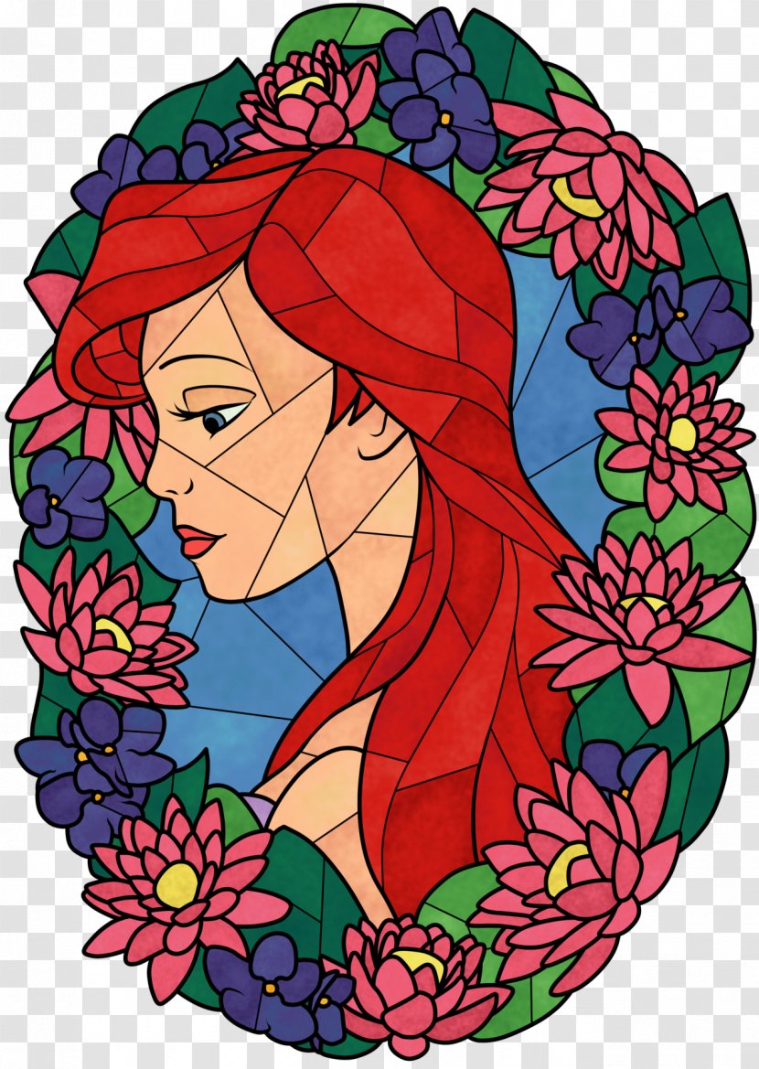 Stained Glass Floral Design Window - Silhouette - Shards Transparent PNG