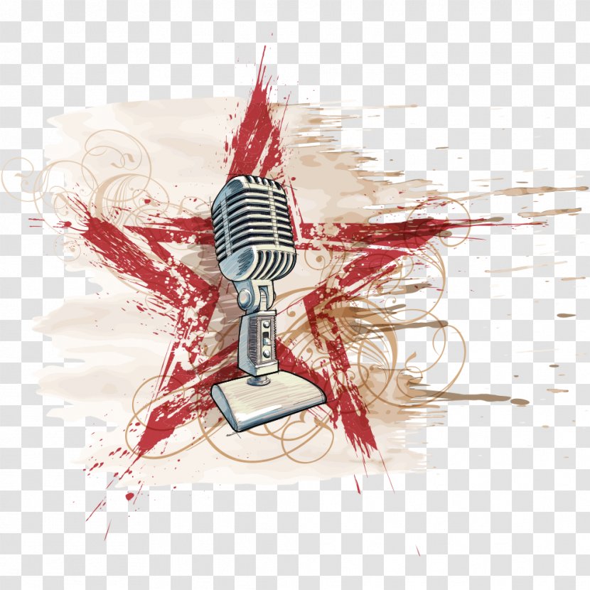 Microphone Watercolor Painting Euclidean Vector - Silhouette Transparent PNG