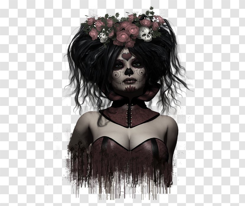 Frida Kahlo La Calavera Catrina The Book Of Life Art - Brown Hair Transparent PNG