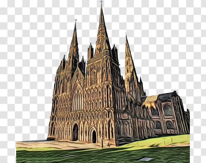 Medieval Architecture Landmark Spire Gothic - Wet Ink - Facade Steeple Transparent PNG