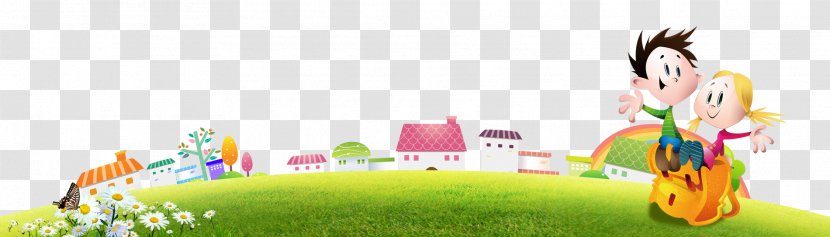 Cartoon Illustration - Computer - Grassland Background Material Transparent PNG