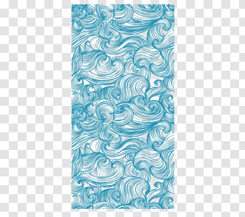 Wind Wave Sea Ocean Pattern - Blue Background Transparent PNG