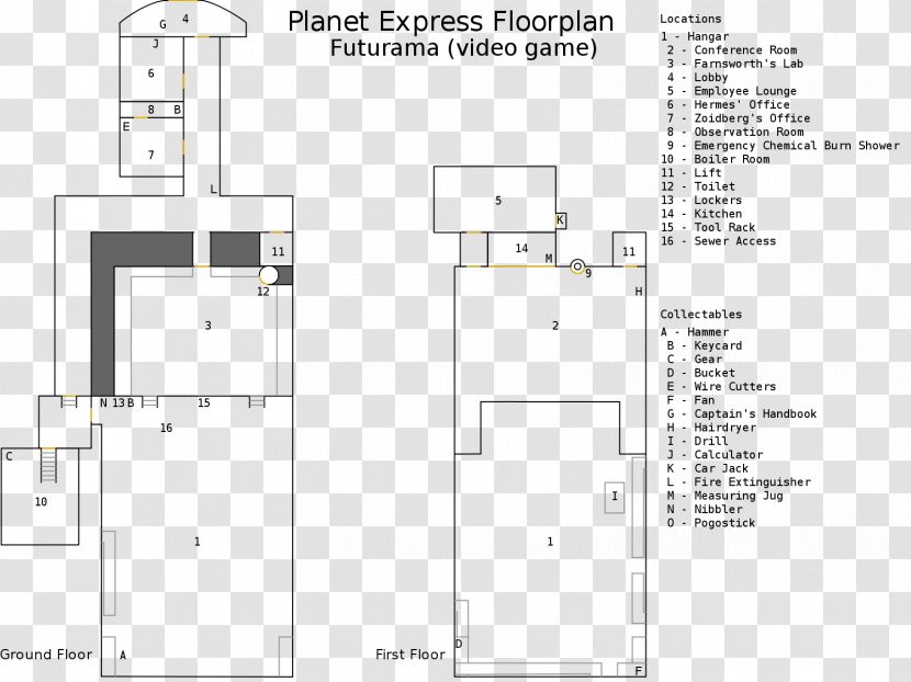 Planet Express Ship Floor Plan Manhattan Building - Blueprint Transparent PNG