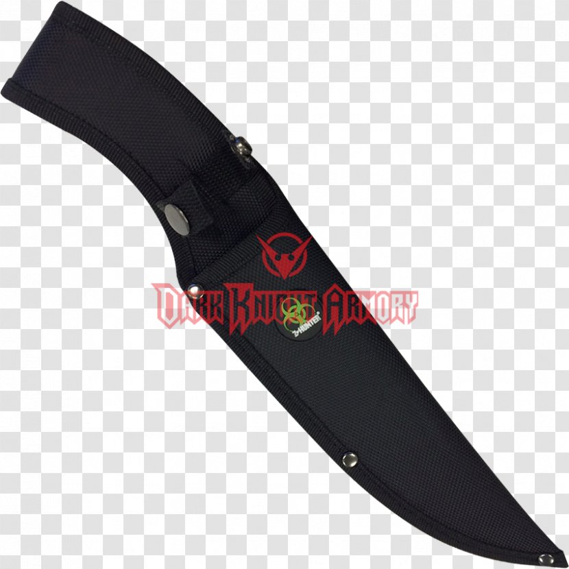 Bowie Knife Hunting & Survival Knives Machete Serrated Blade - Green Skull Transparent PNG