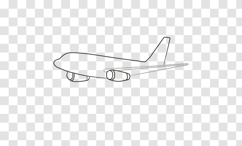 Airplane Line Art Material - Rectangle - Plane Sketch Transparent PNG