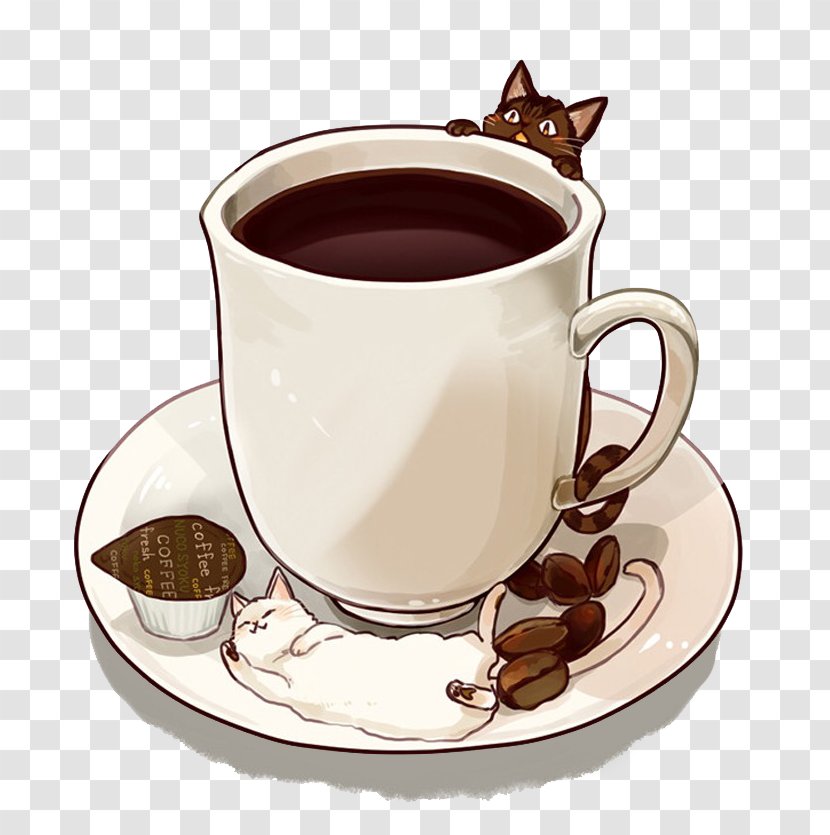 Coffee Tea Cafe Hot Chocolate Drink - White - Hand-painted Transparent PNG