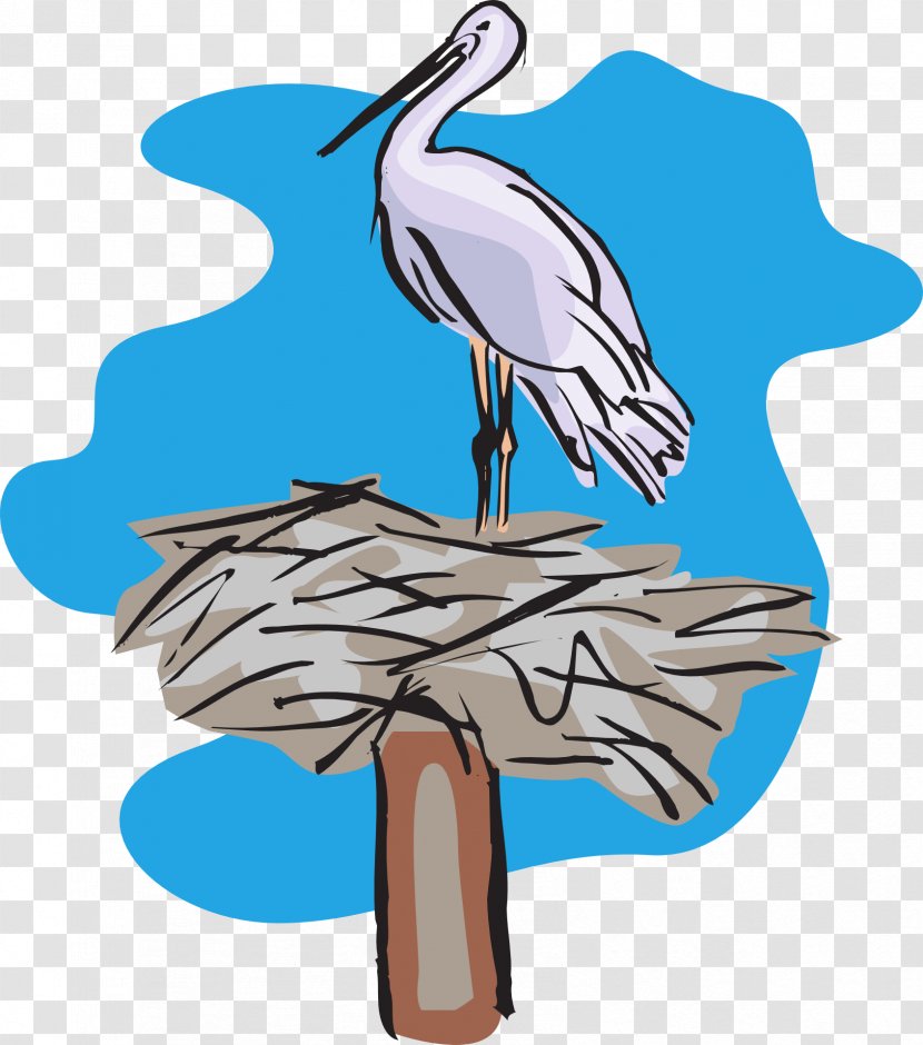 Bird Nest Pelican Clip Art - Crane Like Transparent PNG