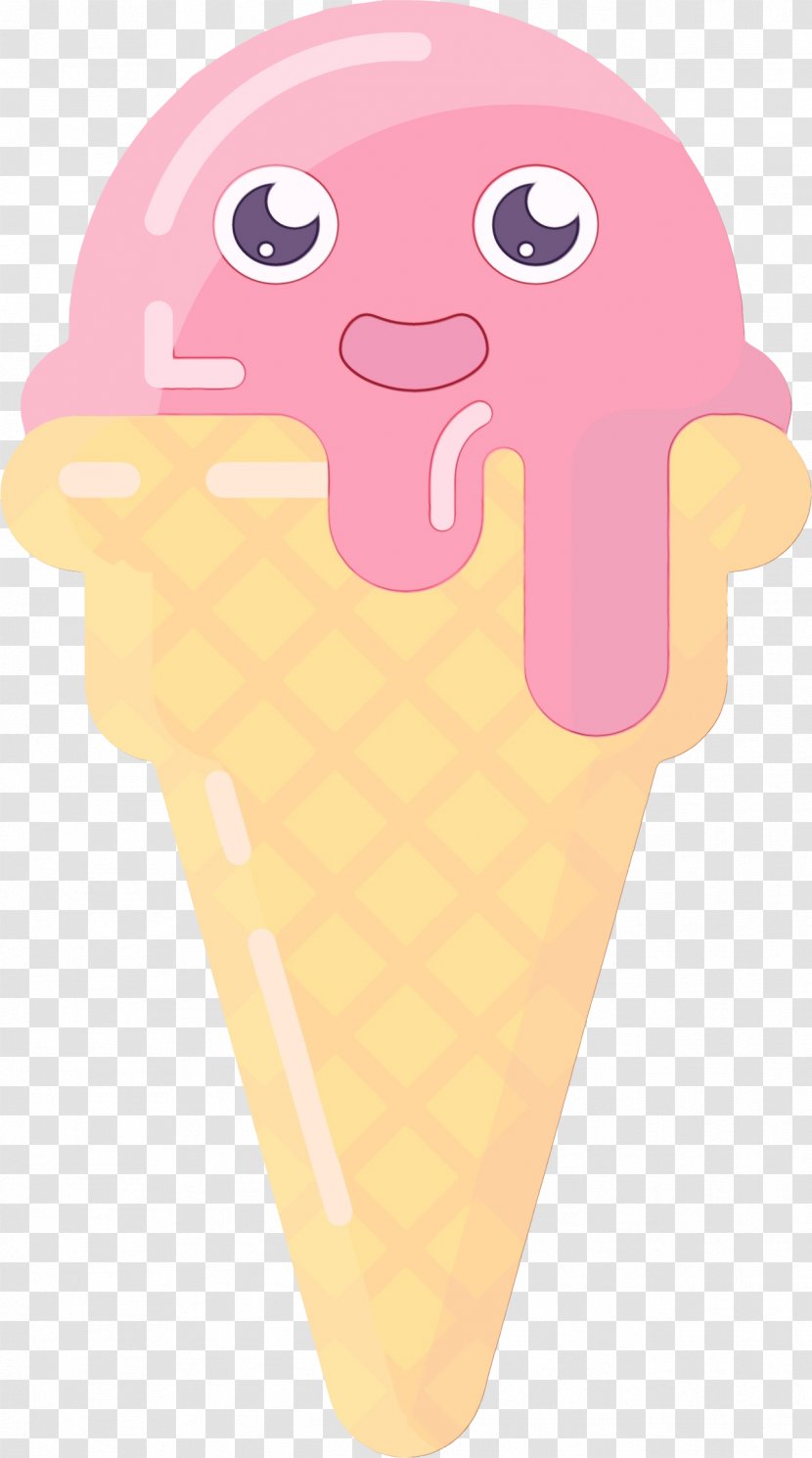 Ice Cream Cones Illustration Cartoon Pink M - Cone Transparent PNG