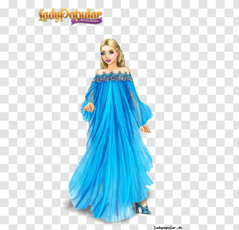 Lady Popular Web Browser Dress Fashion Clothing - Electric Blue Transparent PNG