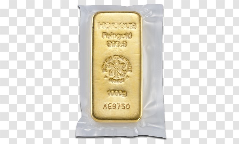 Gold Bar Heraeus Kinebar Ingot Transparent PNG