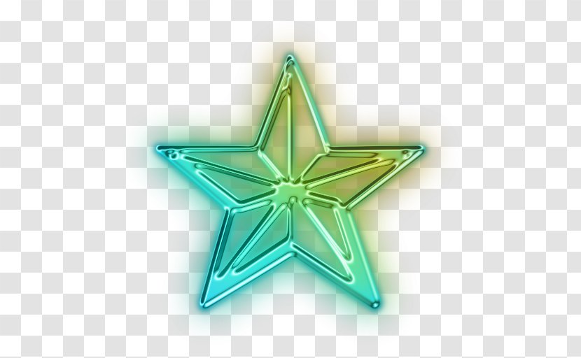 Neon Star Graphic Design - Green Transparent PNG