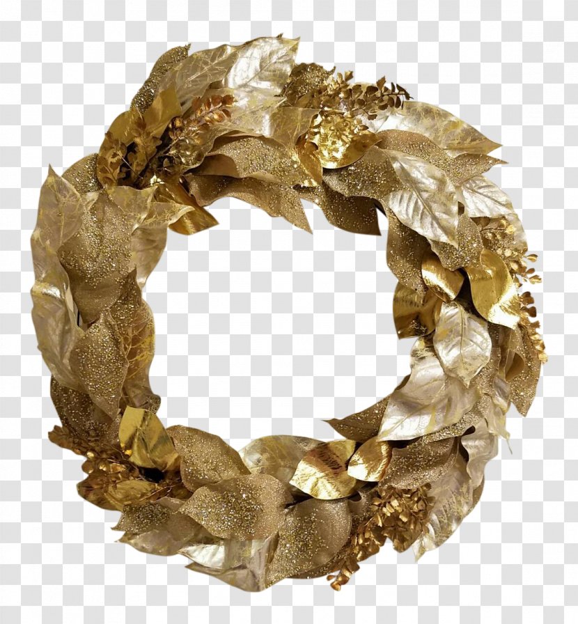 Wreath - Decor - Laurel Gold Transparent PNG