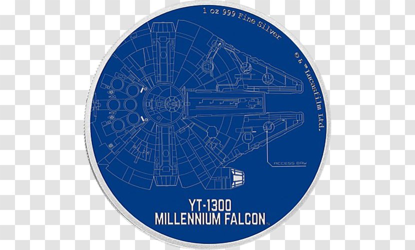 Millennium Falcon Silver Coin Star Wars - Faucon Millenium Transparent PNG