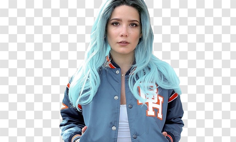 Halsey Blue Hair Him & I Now Or Never - Watercolor - Tree Transparent PNG