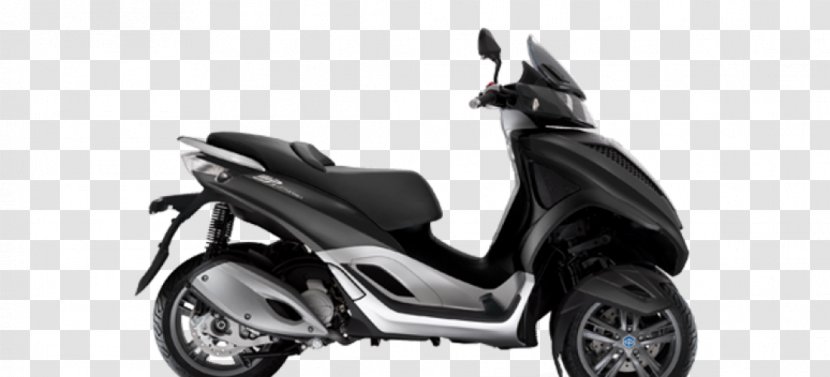 Piaggio MP3 Scooter Motorcycle Car - Black And White Transparent PNG