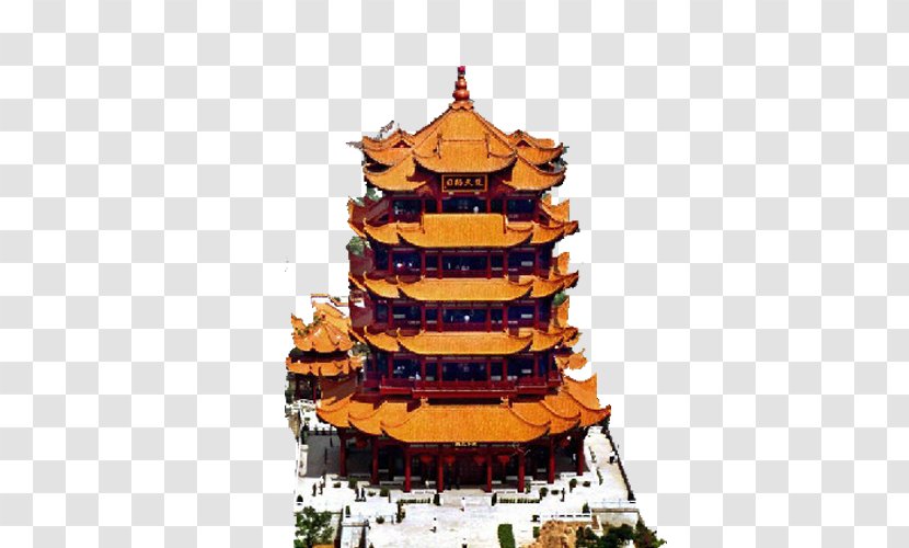 Yellow Crane Tower Chinese Architecture - Google Images - Top View Transparent PNG