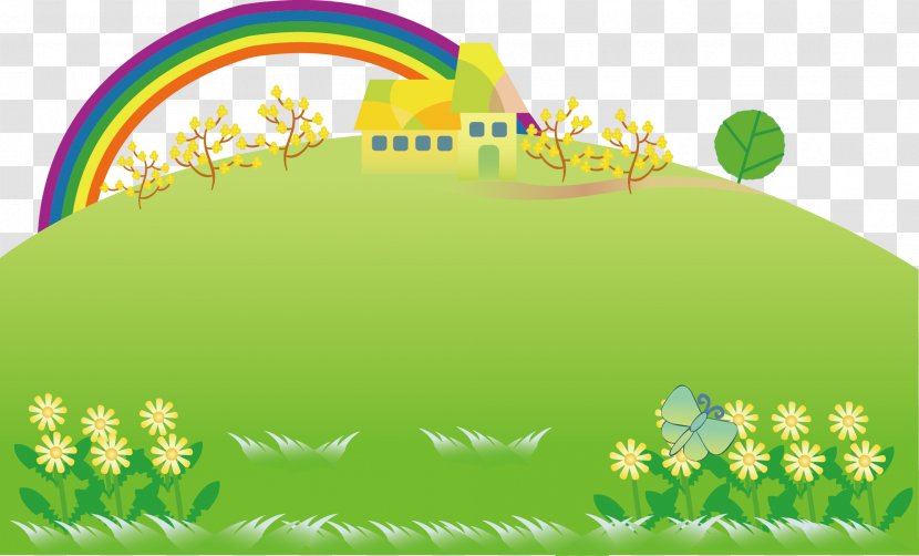 Sunday Photography - Sky - Vector Grass House Creative Rainbow Transparent PNG