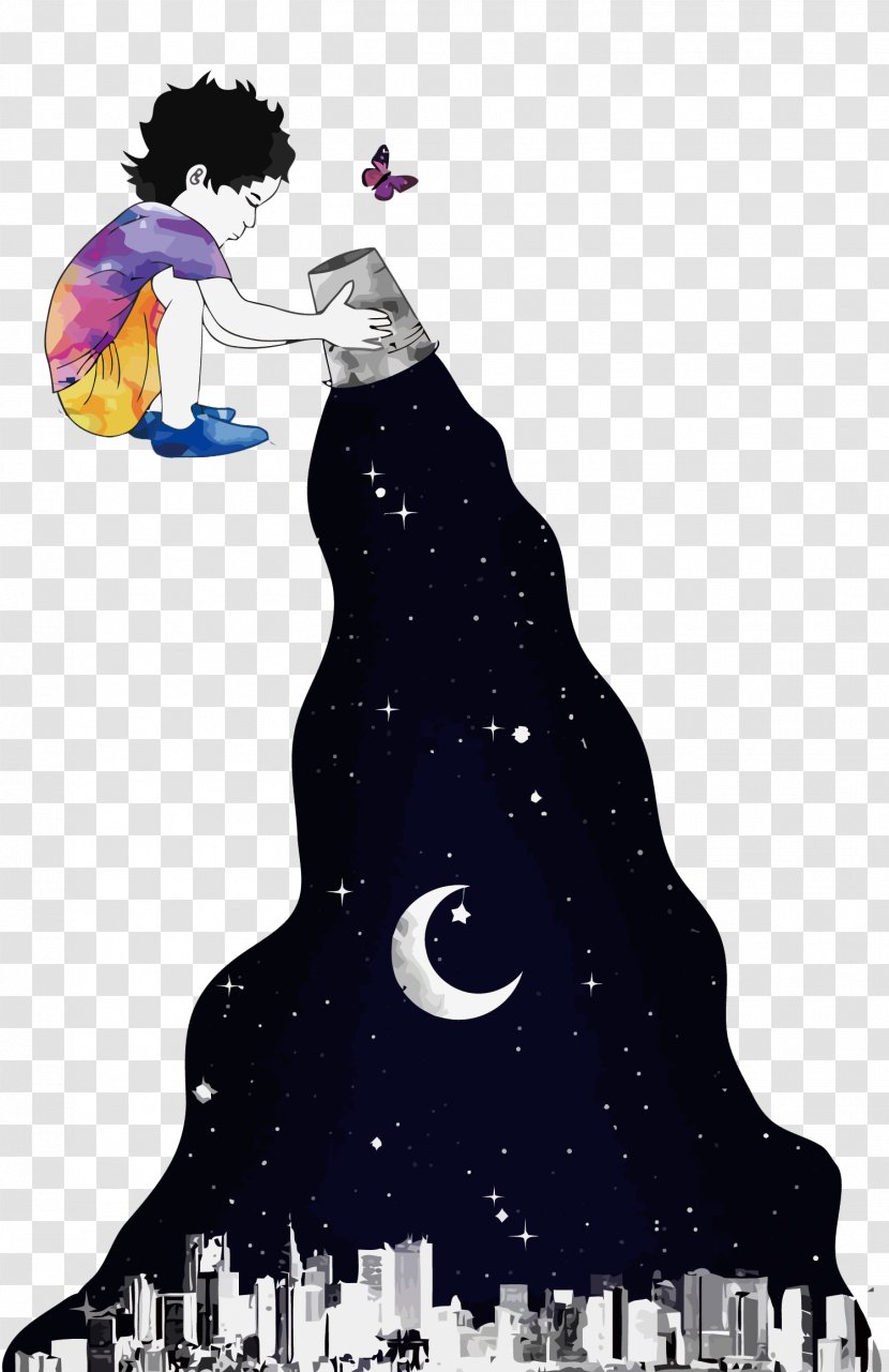 Drawing Artist Illustrator Illustration - Watercolor - Vector Pour Out The Night Of Child Transparent PNG