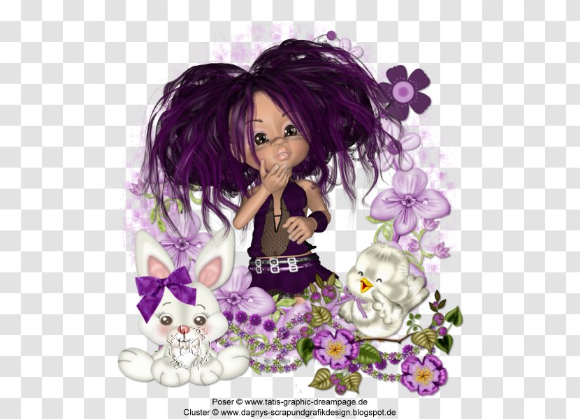 Illustration Fairy Graphics Black Hair Flower - Purple - Text Design Template Transparent PNG