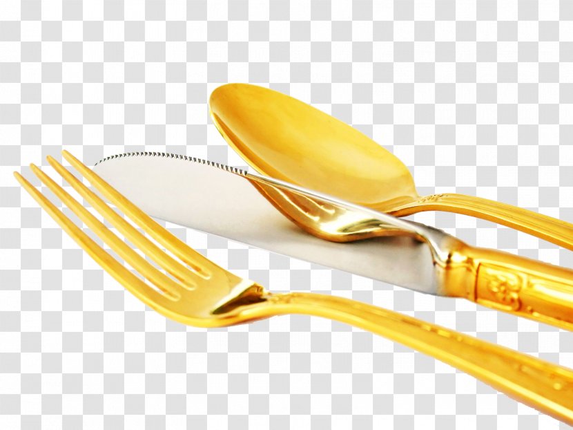 Knife Fork Spoon Cutlery - Ku1ebf Hou1ea1ch - Gold Transparent PNG