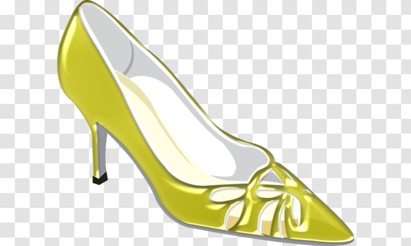 Shoe - Yellow - Cartoon Green Decorative Design Heels Transparent PNG