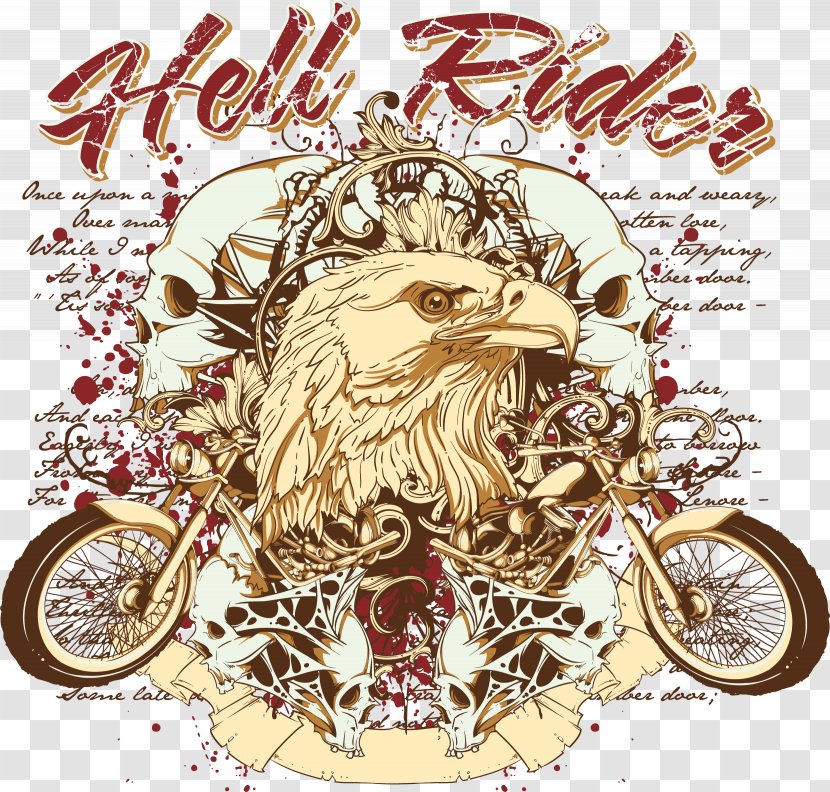 Stock Photography Illustration - Drawing - Eagles Motorcycle Printing Transparent PNG