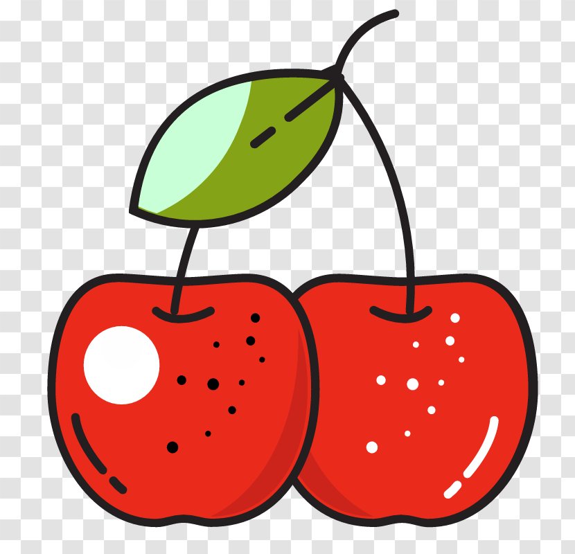 Cherry Fruit Auglis Icon - Hand Painted Red Transparent PNG