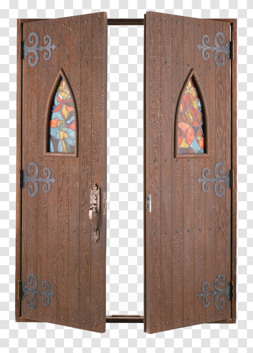 Window Door - Furniture - European Church Flower Glass Sliding Doors Transparent PNG