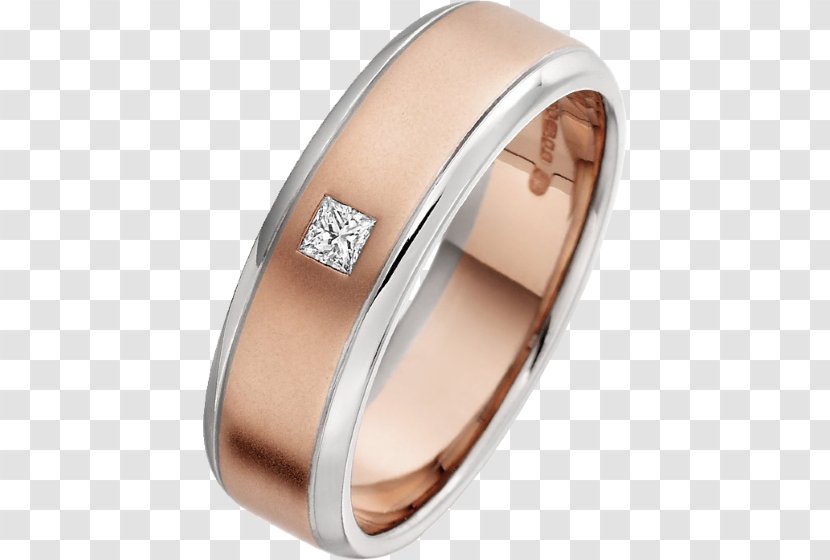 Wedding Ring Diamond Princess Cut Silver - Ceremony Supply Transparent PNG