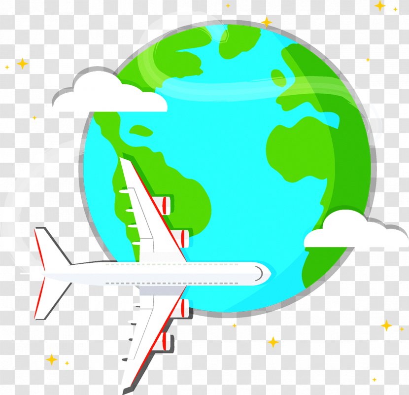 Airplane Euclidean Vector Adobe Illustrator Template - Green - Earth Transparent PNG