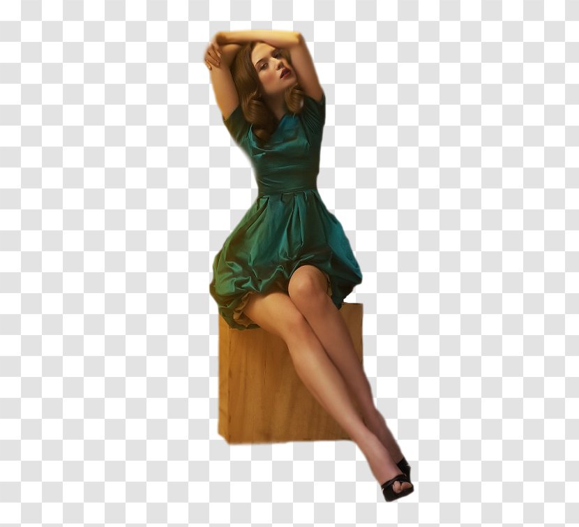 Female Model Businessperson Cocktail Dress - Flower - Cartoon Transparent PNG